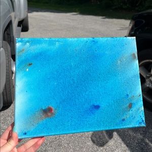 original canvas blue watercolor painting